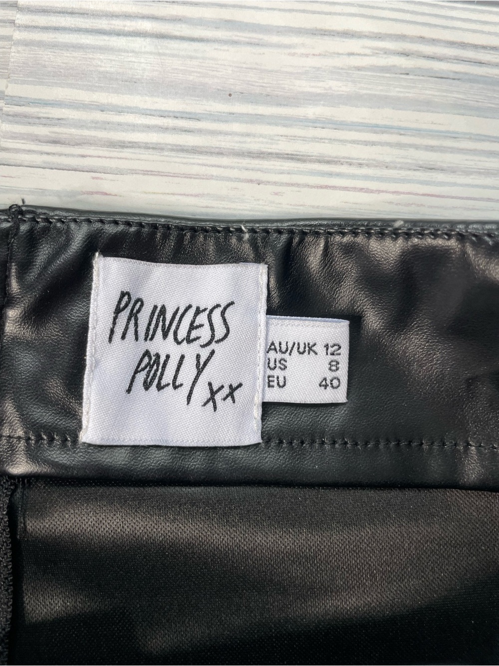 Princess Polly Faux Leather Pants US 8 Black womens skinny - Picture 8 of 11